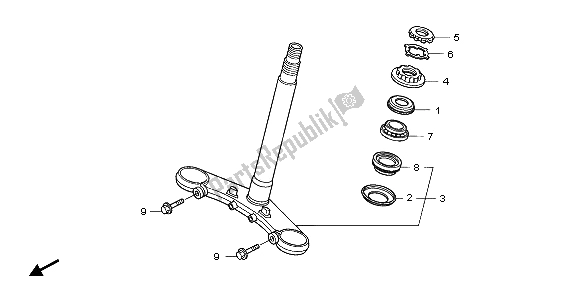 All parts for the Steering Stem of the Honda NT 700V 2007