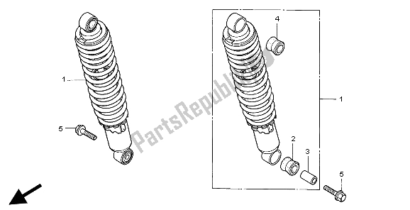 All parts for the Rear Cushion of the Honda CB 500S 1998