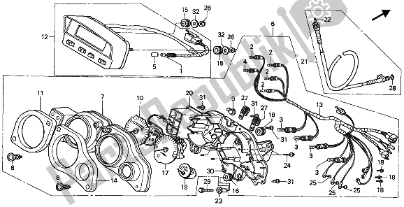 All parts for the Meter (kmh) of the Honda XRV 750 Africa Twin 1993