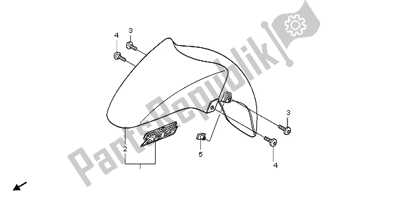 Tutte le parti per il Parafango Anteriore del Honda NSS 250S 2009