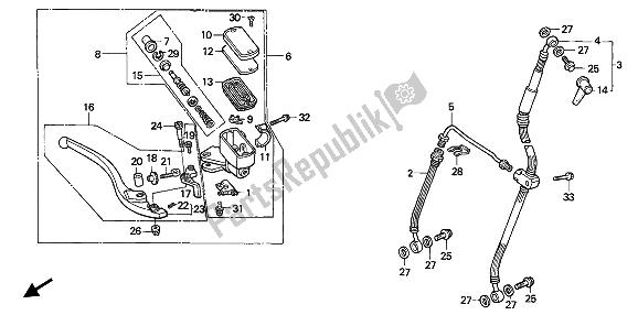 Todas las partes para Fr. Cilindro Maestro Del Freno de Honda VFR 750F 1991