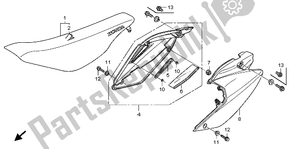 All parts for the Seat & Side Cover of the Honda CRF 250X 2009