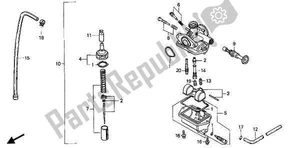 All parts for the Carburetor of the Honda NSR 50S 1994