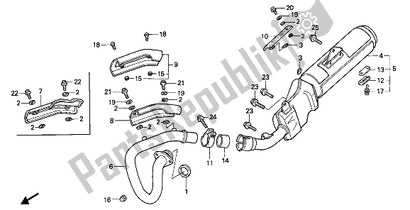 Toutes les pièces pour le Silencieux D'échappement du Honda NX 250 1988