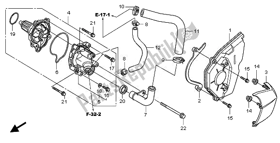 All parts for the Water Pump of the Honda CBF 600 SA 2008