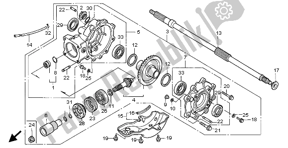 Todas las partes para Engranaje Conducido Final de Honda TRX 400 FW Fourtrax Foreman 2001