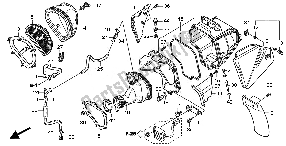 All parts for the Air Cleaner of the Honda CRF 450X 2008