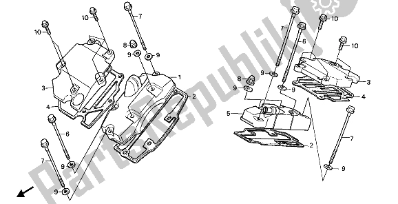 Todas las partes para Tapa De Tappet de Honda VT 1100C 1988