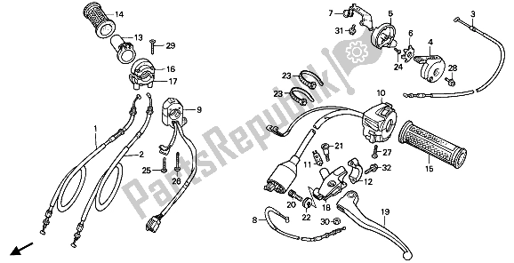 Tutte le parti per il Interruttore E Cavo del Honda VFR 400R3 1990