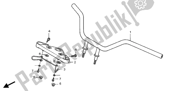 Alle onderdelen voor de Handvatpijp & Hoogste Brug van de Honda VT 125C 2001