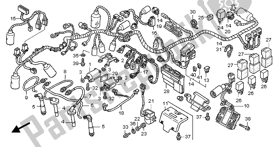 Alle onderdelen voor de Kabelboom & Bobine van de Honda CB 1300 SA 2005