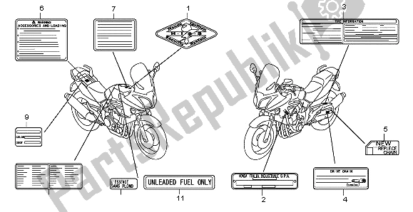 All parts for the Caution Label of the Honda CBF 1000 2006