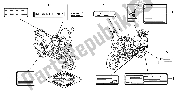 All parts for the Caution Label of the Honda CBF 600S 2009