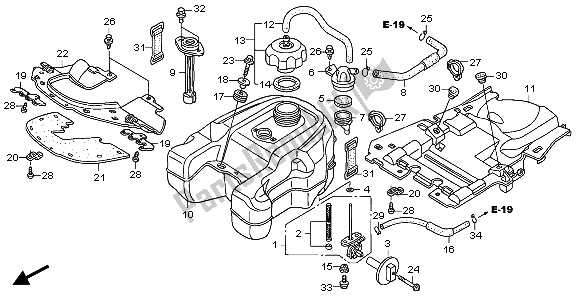 Wszystkie części do Zbiornik Paliwa Honda TRX 400 FA 2007