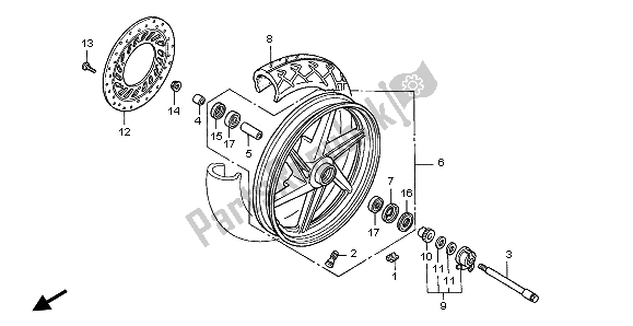 Wszystkie części do Przednie Ko? O Honda CB 500 2002