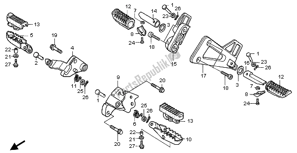 All parts for the Step of the Honda XRV 750 Africa Twin 1996