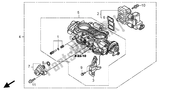 All parts for the Throttle Body of the Honda GL 1800B 2013