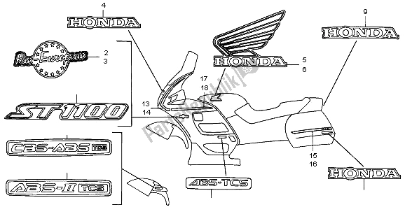 All parts for the Mark of the Honda ST 1100 1997