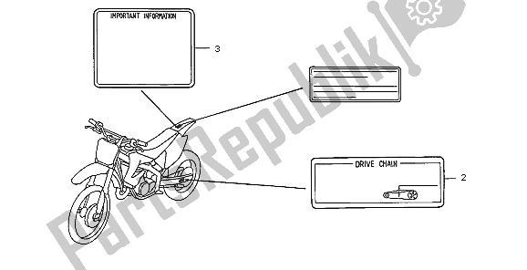 All parts for the Caution Label of the Honda CR 250R 2005