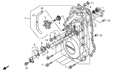 All parts for the Front Crankcase Cover of the Honda ST 1300A 2009