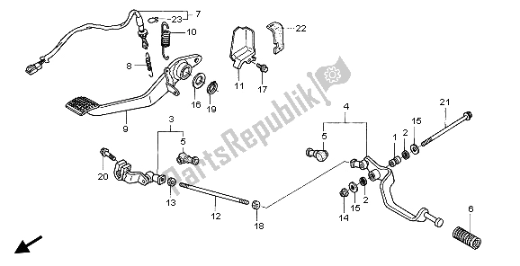 All parts for the Pedal of the Honda ST 1300A 2007