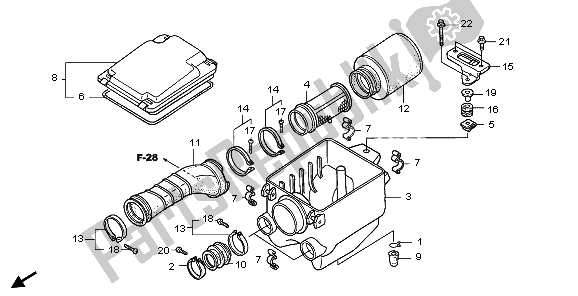 All parts for the Air Cleaner of the Honda TRX 300 EX Sportrax 2003