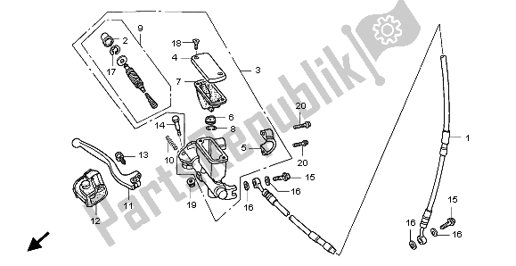 Toutes les pièces pour le Maître-cylindre De Frein du Honda CR 250R 1999