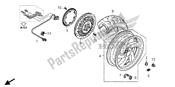 Todas as partes de Roda Traseira do Honda GL 1800B 2013