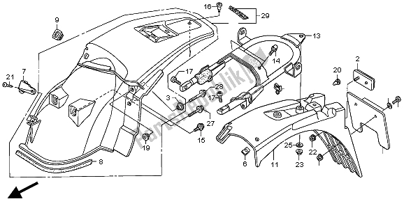 Todas las partes para Guardabarros Trasero de Honda XR 650R 2001