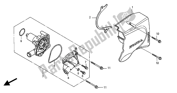 All parts for the Water Pump of the Honda CB 500 2002