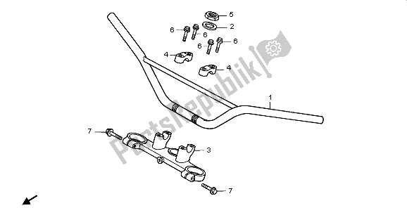 All parts for the Handle Pipe & Top Bridge of the Honda CR 80 RB LW 1998