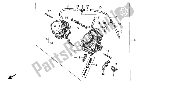 Todas las partes para Carburador (montaje) de Honda XL 600V Transalp 1990