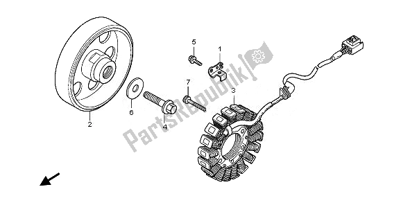 All parts for the Generator of the Honda CBF 1000A 2010