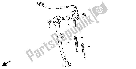 All parts for the Stand of the Honda CA 125 1998