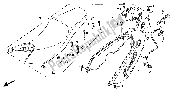 All parts for the Seat & Seat Cowl of the Honda CB 600F Hornet 2006