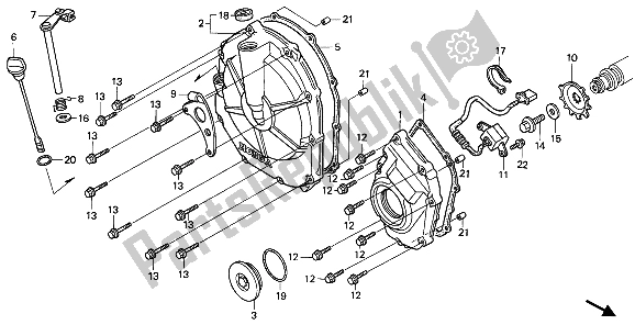 Tutte le parti per il Coperchio Carter Destro del Honda CBR 600F 1992