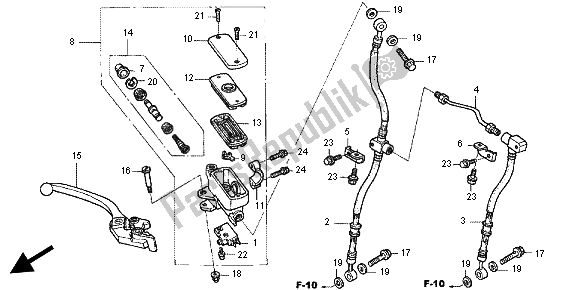 All parts for the Front Brake Master Cylinder of the Honda CB 1300X4 1999