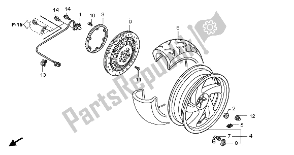 Toutes les pièces pour le Roue Arrière du Honda GL 1800A 2003