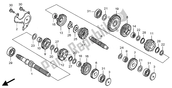 All parts for the Transmission of the Honda VT 750 CS 2010