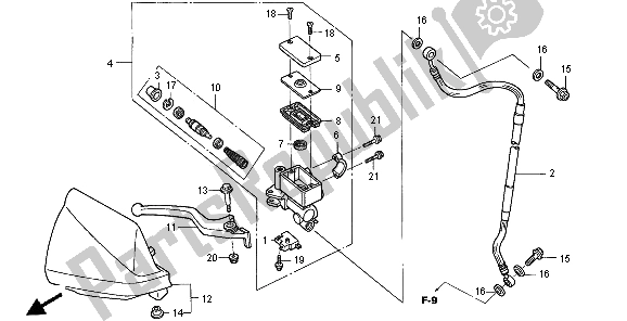 Wszystkie części do Fr. G?ówny Cylinder Hamulca Honda XR 250R 1996