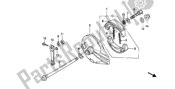 Tutte le parti per il Pannello Freno Posteriore del Honda NX 250 1990