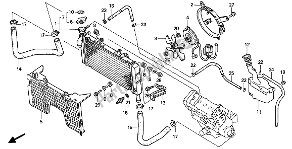 All parts for the Radiator of the Honda CBR 900 RR 1994