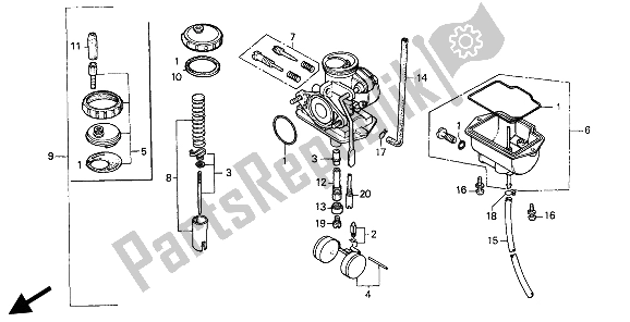 Tutte le parti per il Carburatore del Honda XR 80R 1993