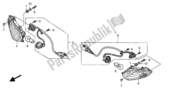 All parts for the Winker of the Honda VFR 1200F 2011