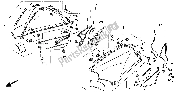 All parts for the Tank Cover of the Honda VFR 1200 FD 2011