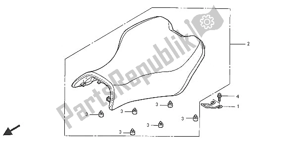 Tutte le parti per il Posto A Sedere del Honda TRX 650 FA Fourtrax Rincon 2005