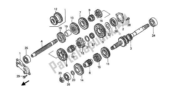 All parts for the Transmission of the Honda GL 1500 SE 1991