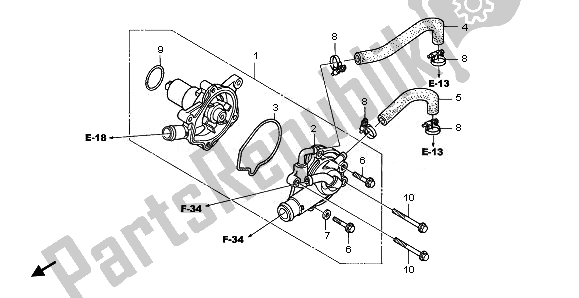 Tutte le parti per il Pompa Dell'acqua del Honda NT 700 VA 2008