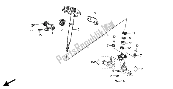 All parts for the Steering Shaft of the Honda TRX 500 FA Fourtrax Foreman Rubican 2009