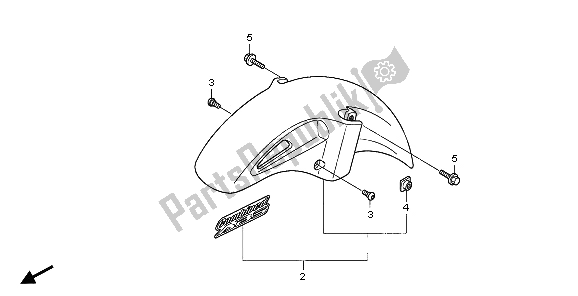 All parts for the Front Fender of the Honda NT 700 VA 2007